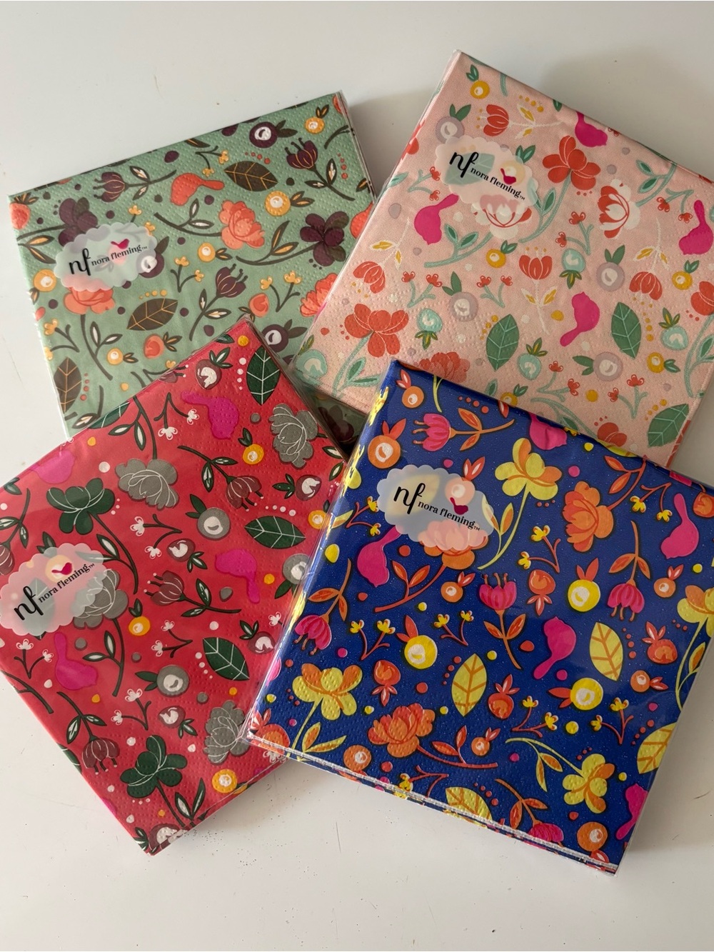 NEW Nora Fleming Cocktail Napkins SET of 4 RETIRED HTF